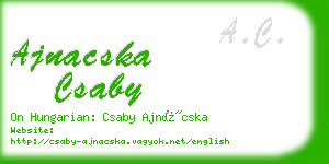ajnacska csaby business card